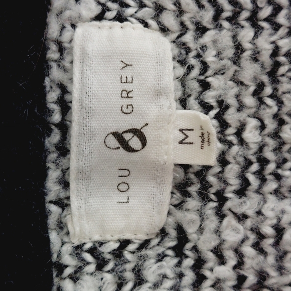 Lou and Grey Warm Tight Knit Black & Gray Nubby Knit Sweater Top  P6445 - Picture 5 of 8